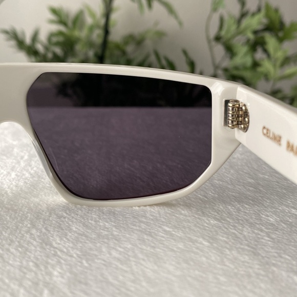 Celine Mask/Shield Wraparound Sunglasses (CL40195I, White/Smoke) - Picture 8 of 16